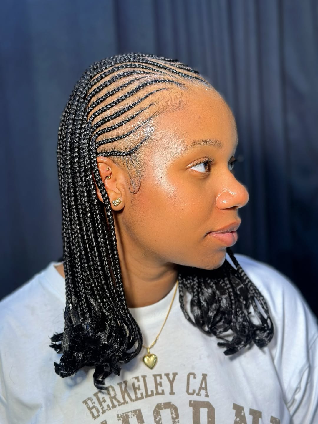 Sleek Cornrows Into Mid-Length Box Braids