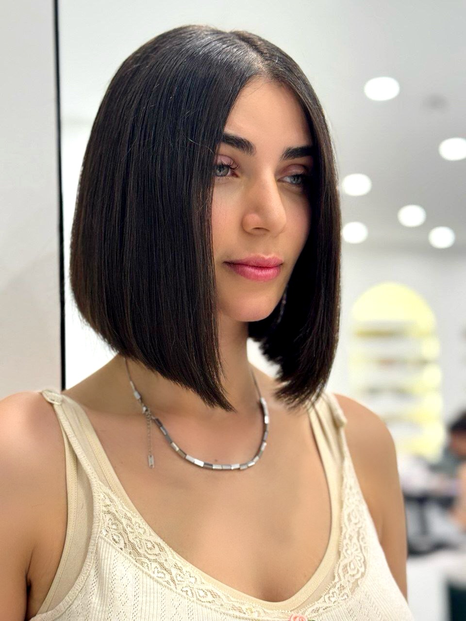 Sleek Deep Espresso Inverted Bob