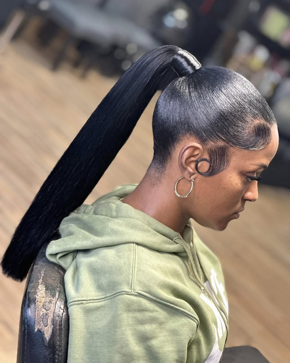 Sleek High Ponytail With Defined Edges