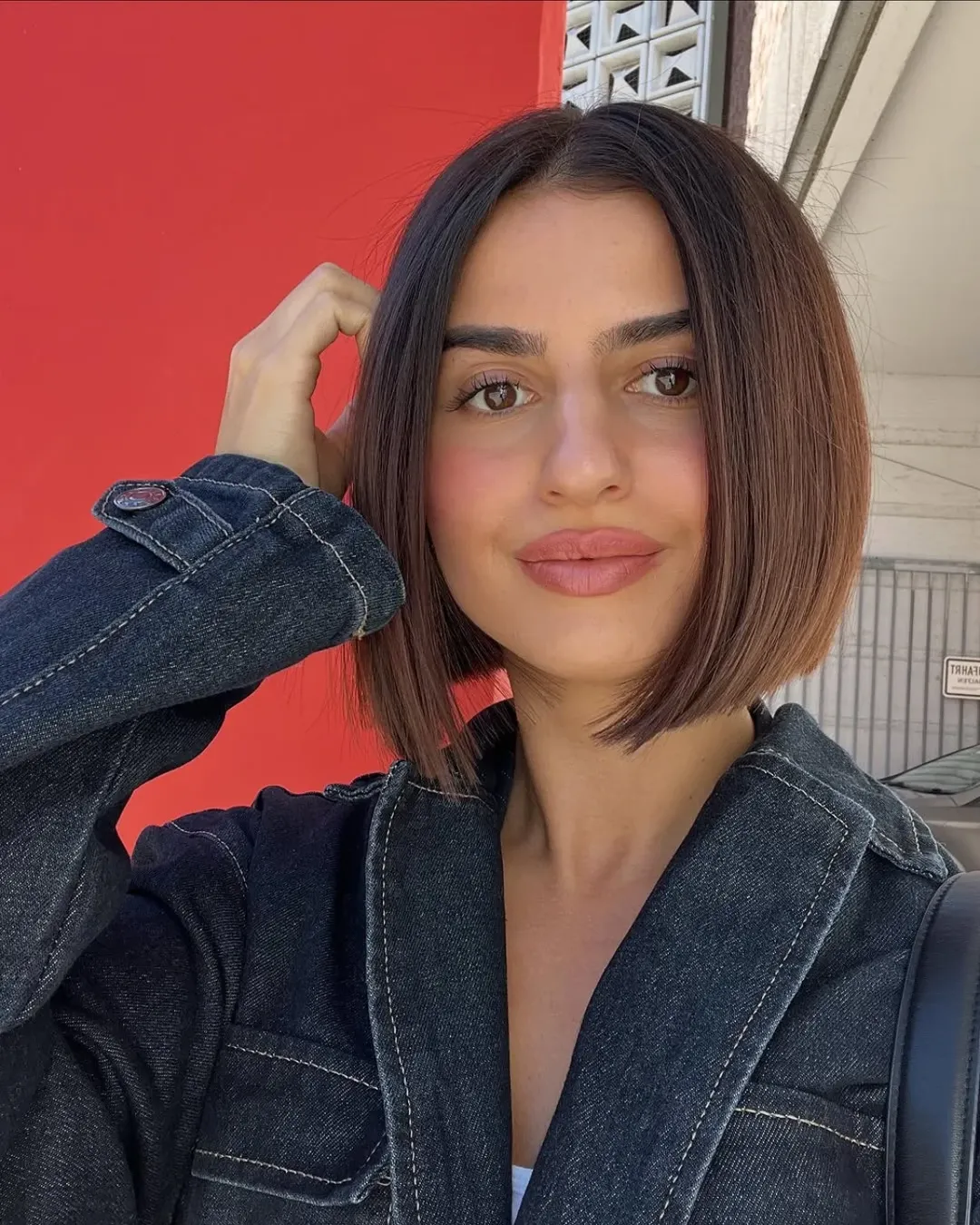 Sleek Mocha Brown Chin-Length Bob