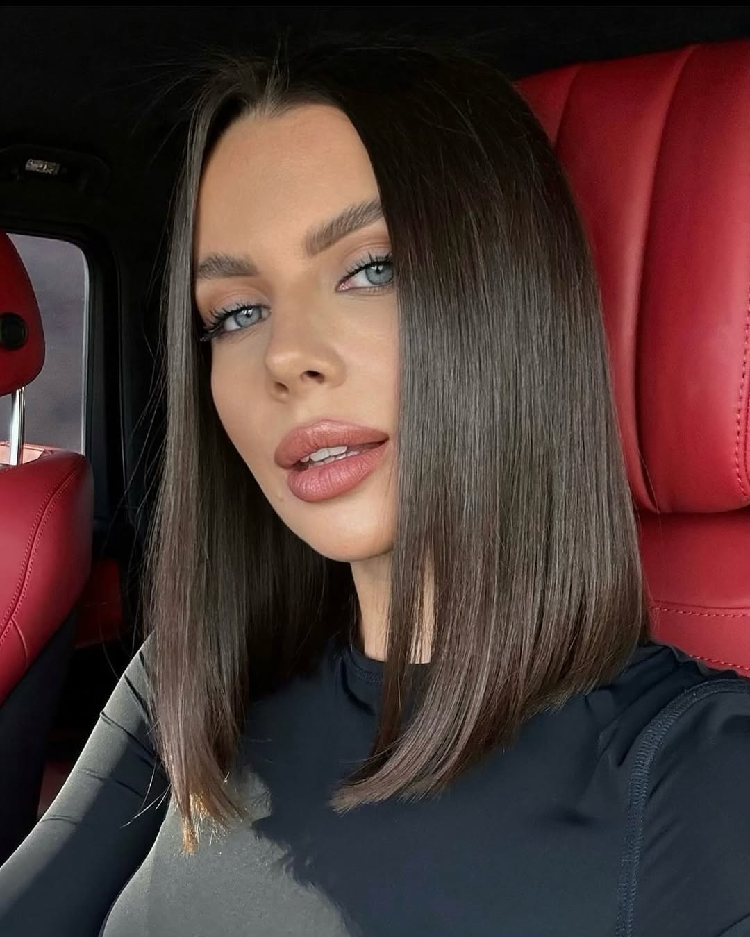 Sleek Mocha Brown Long Bob