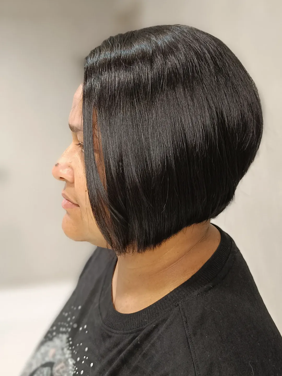 Sleek Side-Parted Bob With Angled Front