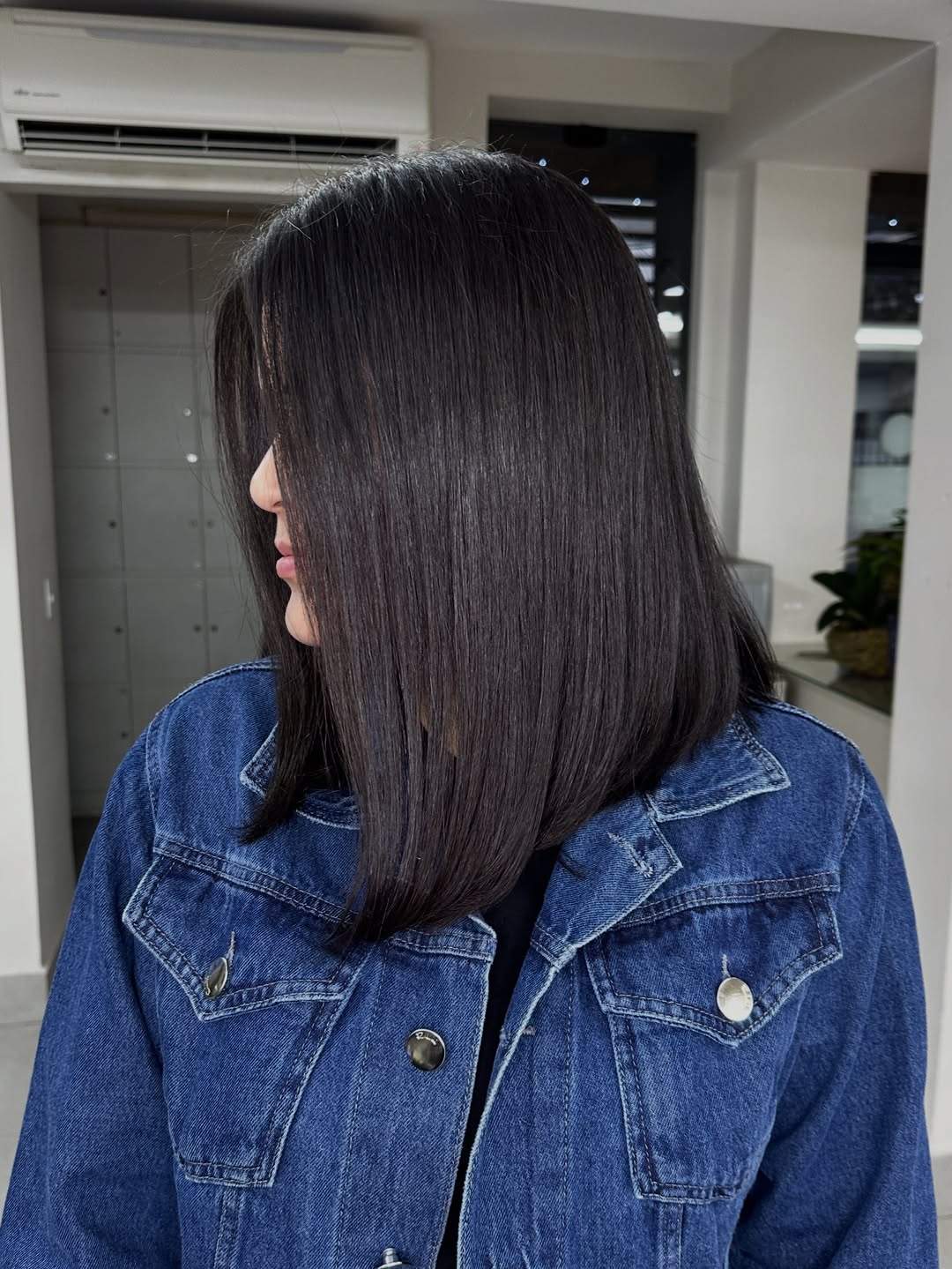 Sleek Straight Jet Black Long Bob