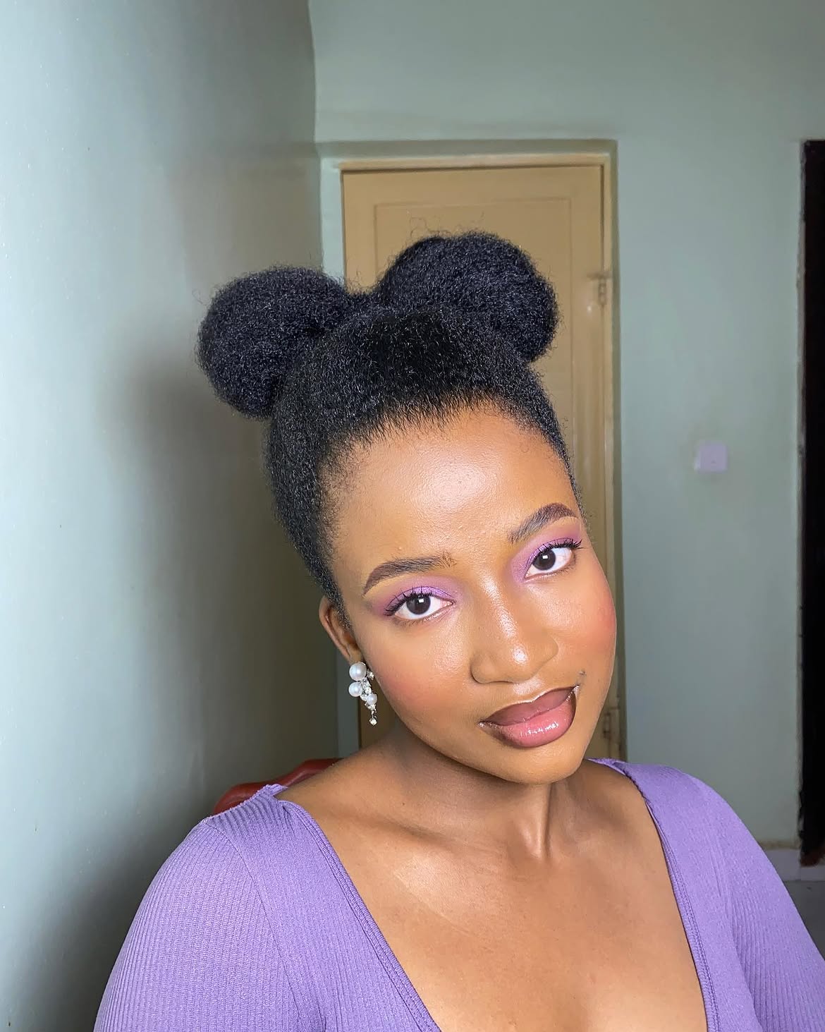 Space Buns With Natural Coily Texture