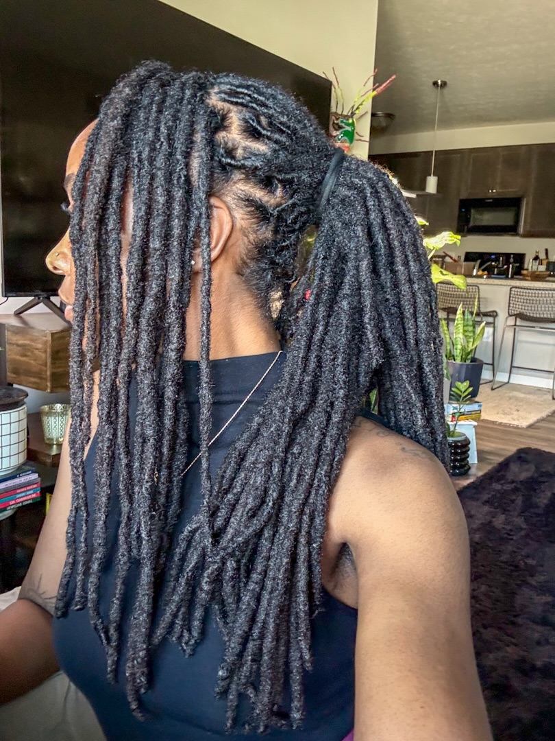 Textured Locs High Ponytail Side Part
