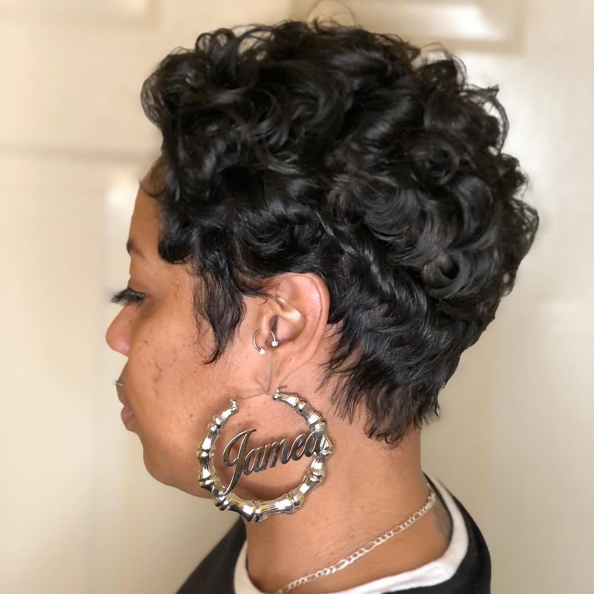 Textured Pixie Cut With Finger Coils