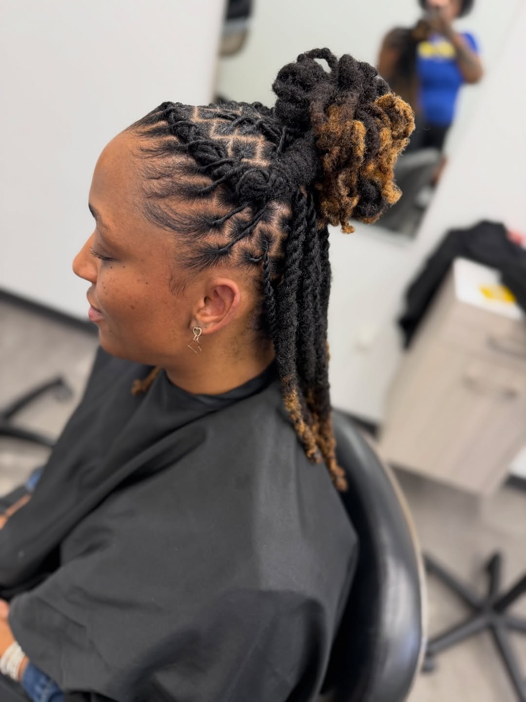 Tribal Braided Locs With Honey Blonde Bun