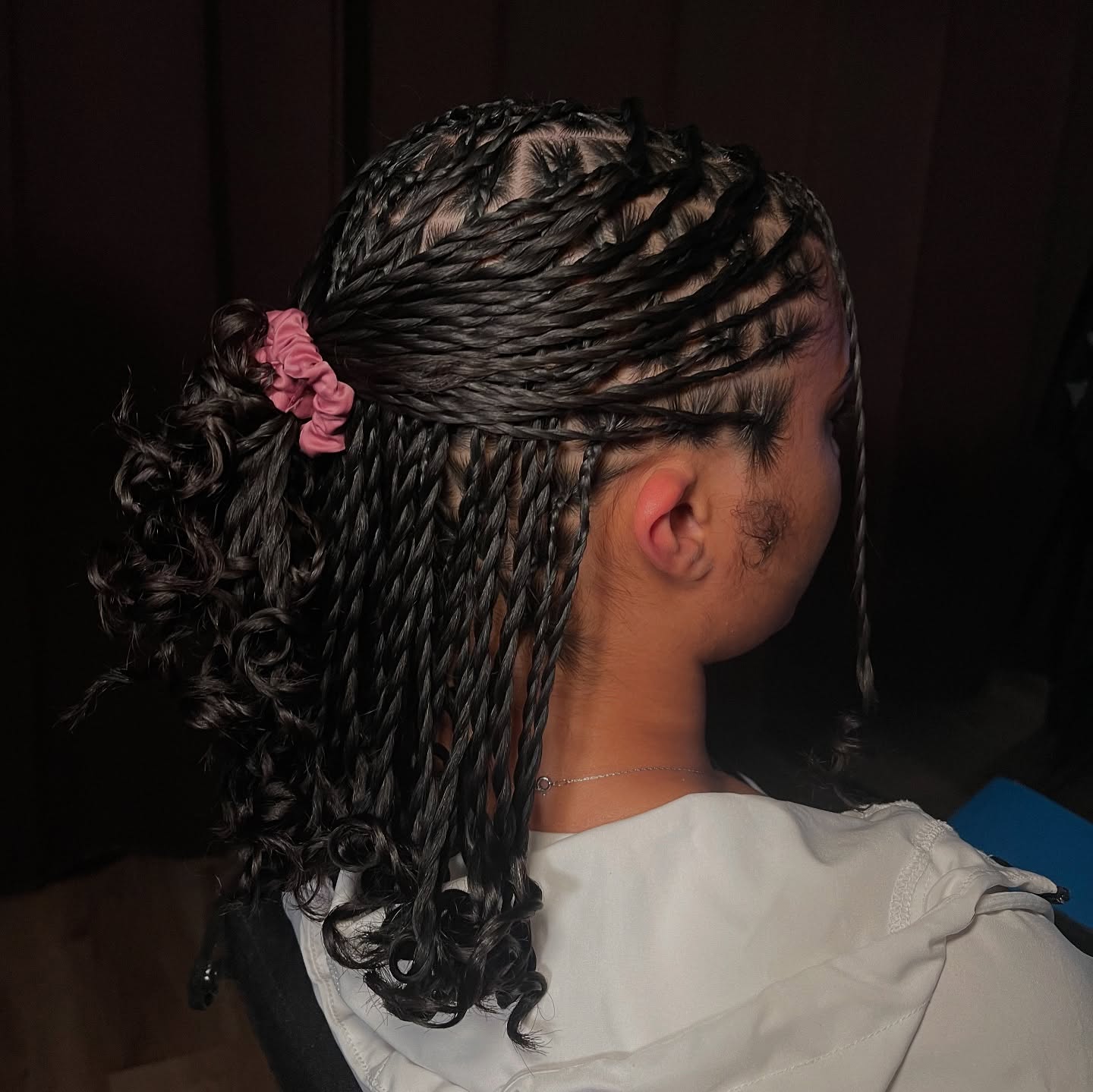 Twisted Half-Up Braids With Curly Ends