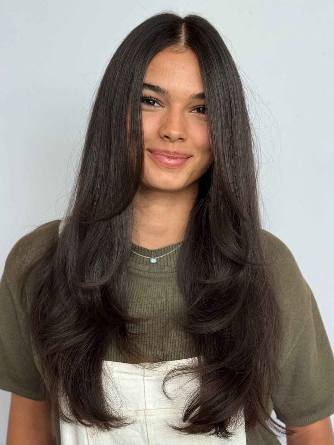Velvet Brown Layers With Face-Framing Volume