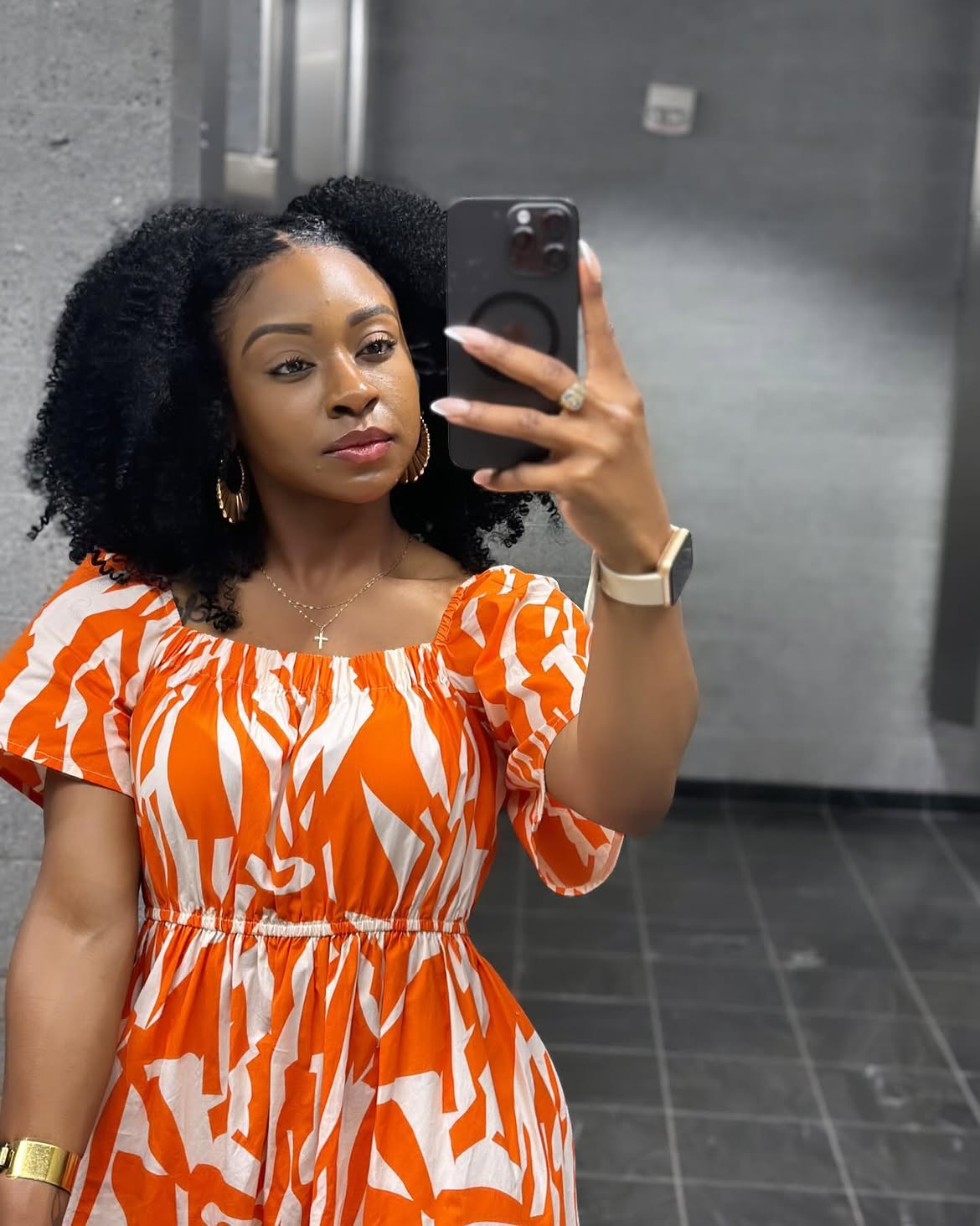 Voluminous Afro With Defined Spiral Curls
