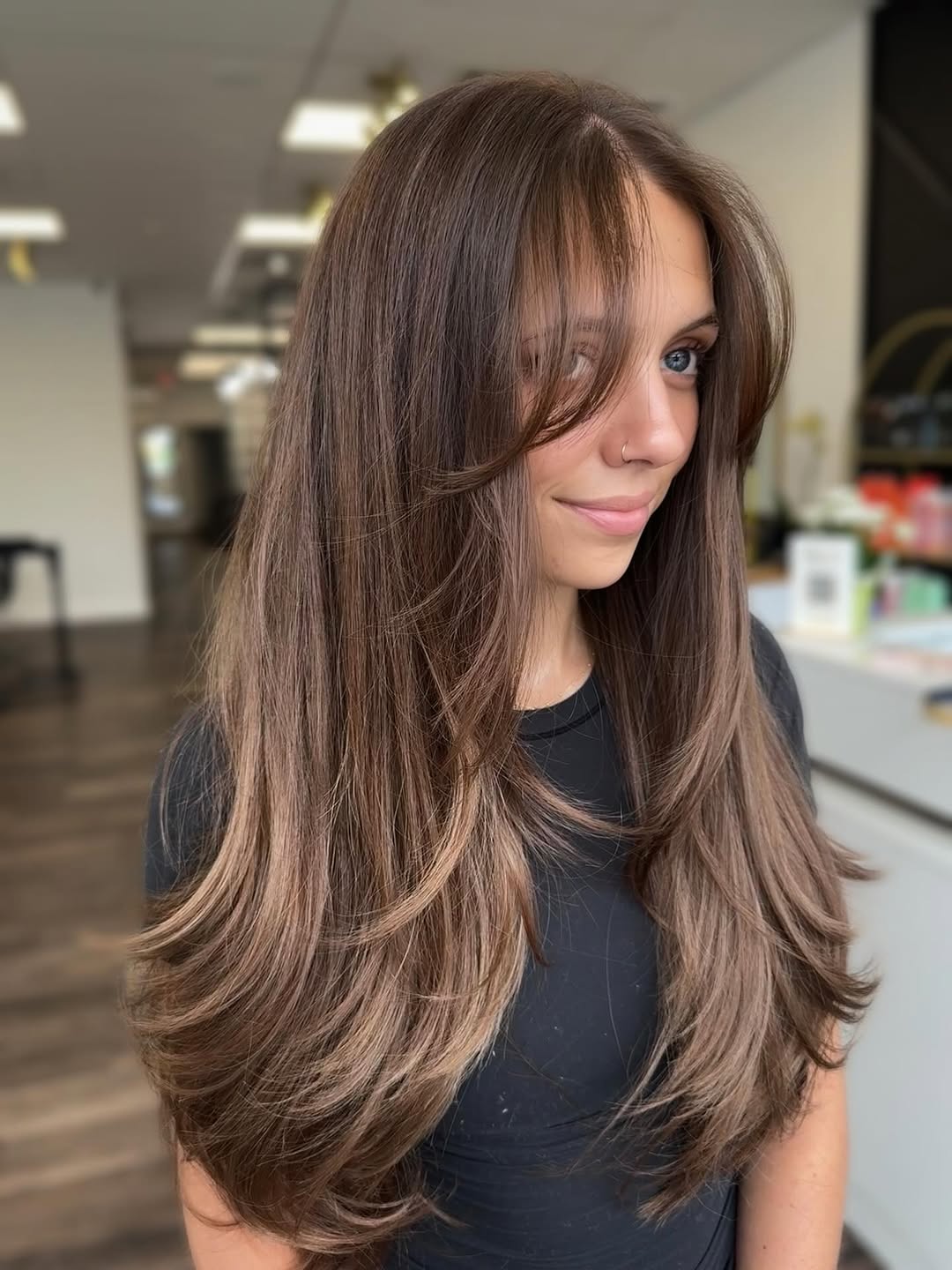 Warm Brown Hair With Face-Framing Layers