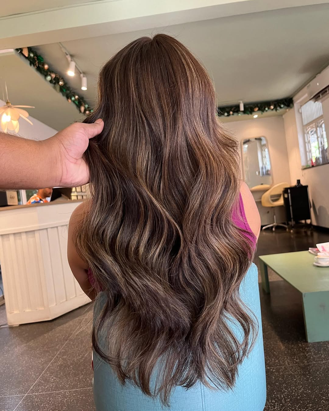 Warm Brunette Balayage With Soft Waves