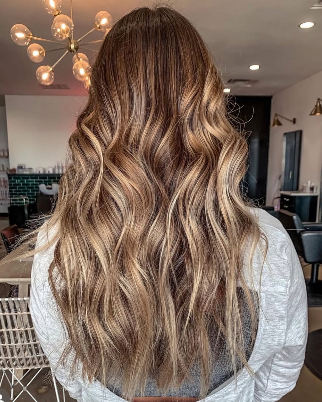 Warm Honey Blonde Balayage Waves