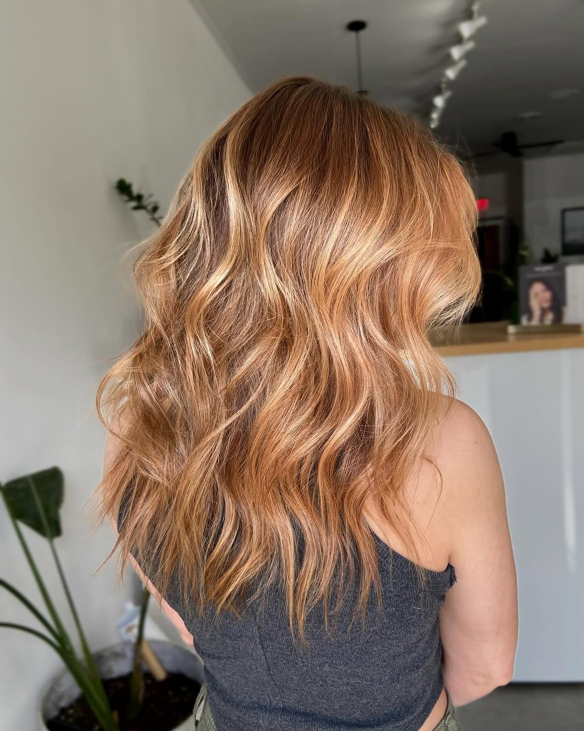Warm Honey Blonde Balayage With Loose Waves