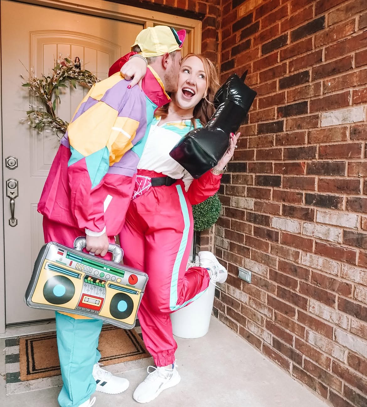 80s Retro Tracksuit Couple Costume