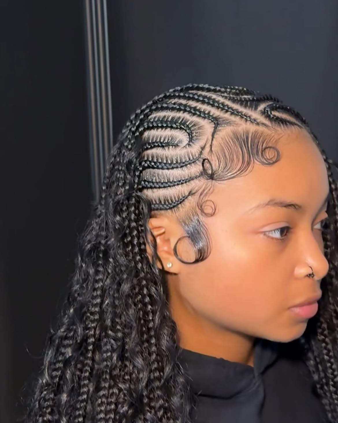 Artistic Fulani Braids With Defined Baby Hairs