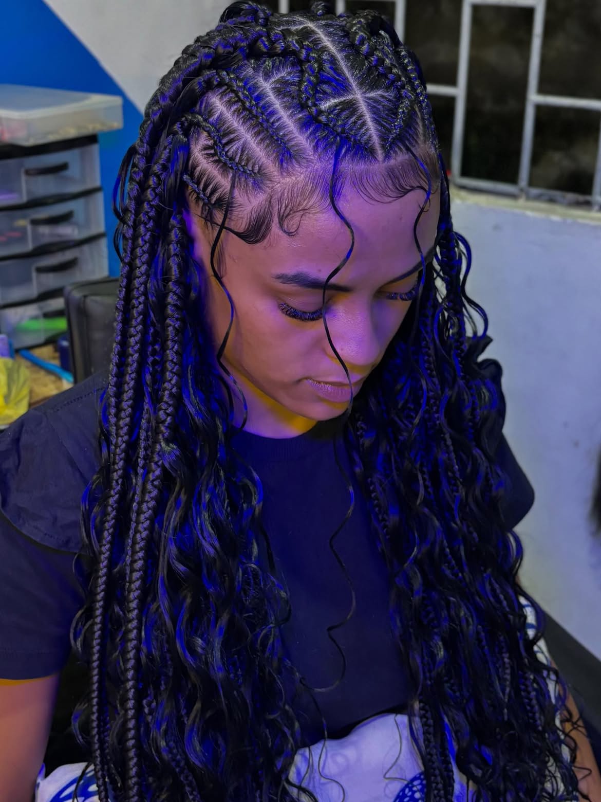 Bohemian Fulani Braids With Curly Ends