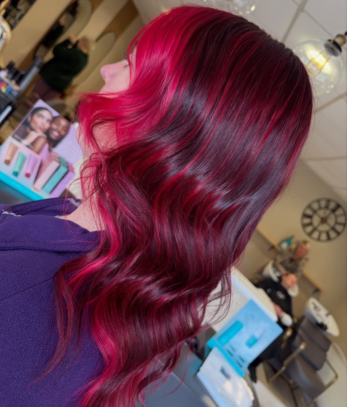 Bold Magenta And Deep Cherry Red Ombre