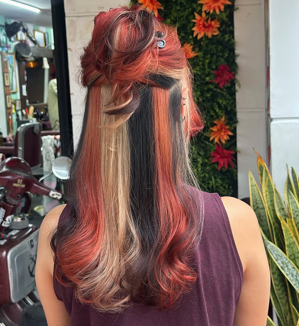 Bold Vertical Stripes Calico Hair Color