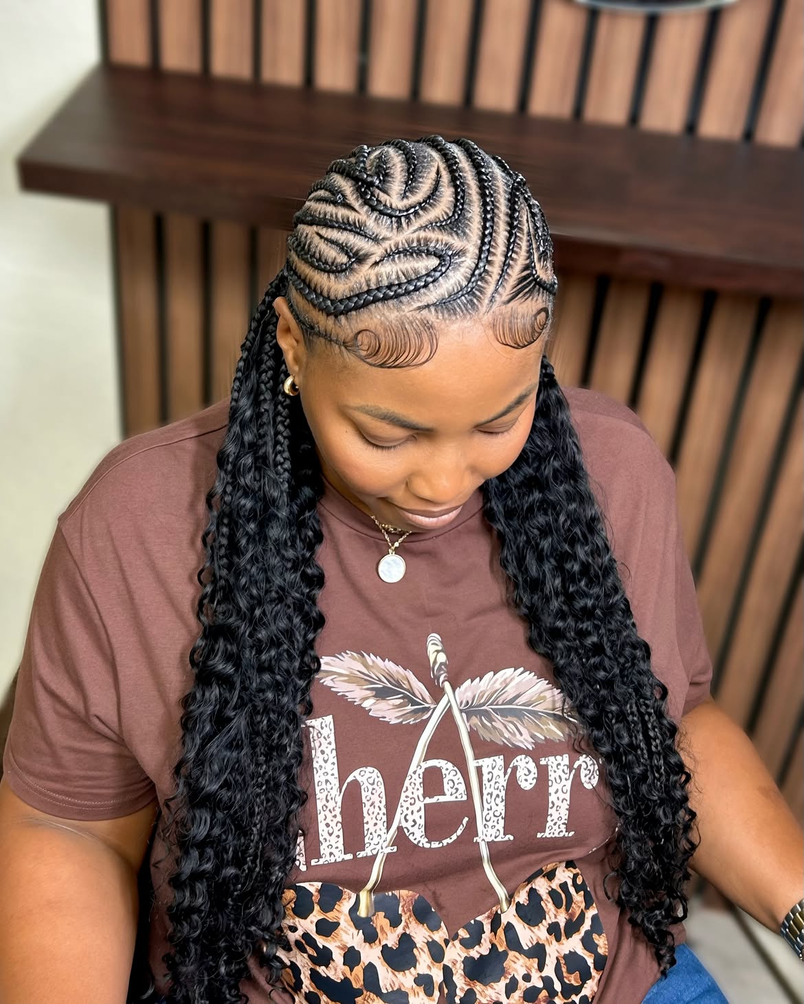 Braided Swirls With Curly Extensions
