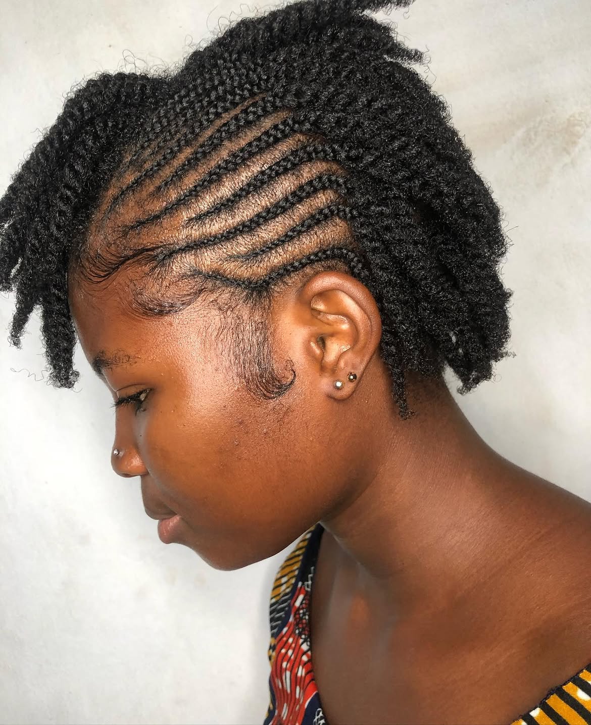 Chic Cornrow Twists With Defined Edges