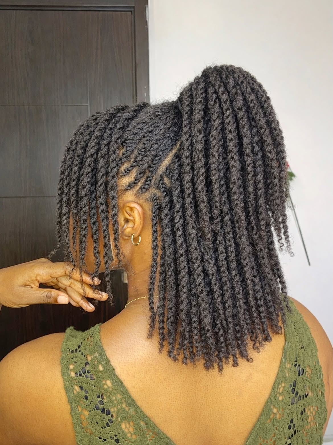Chic Two-Strand Twists Into High Ponytail