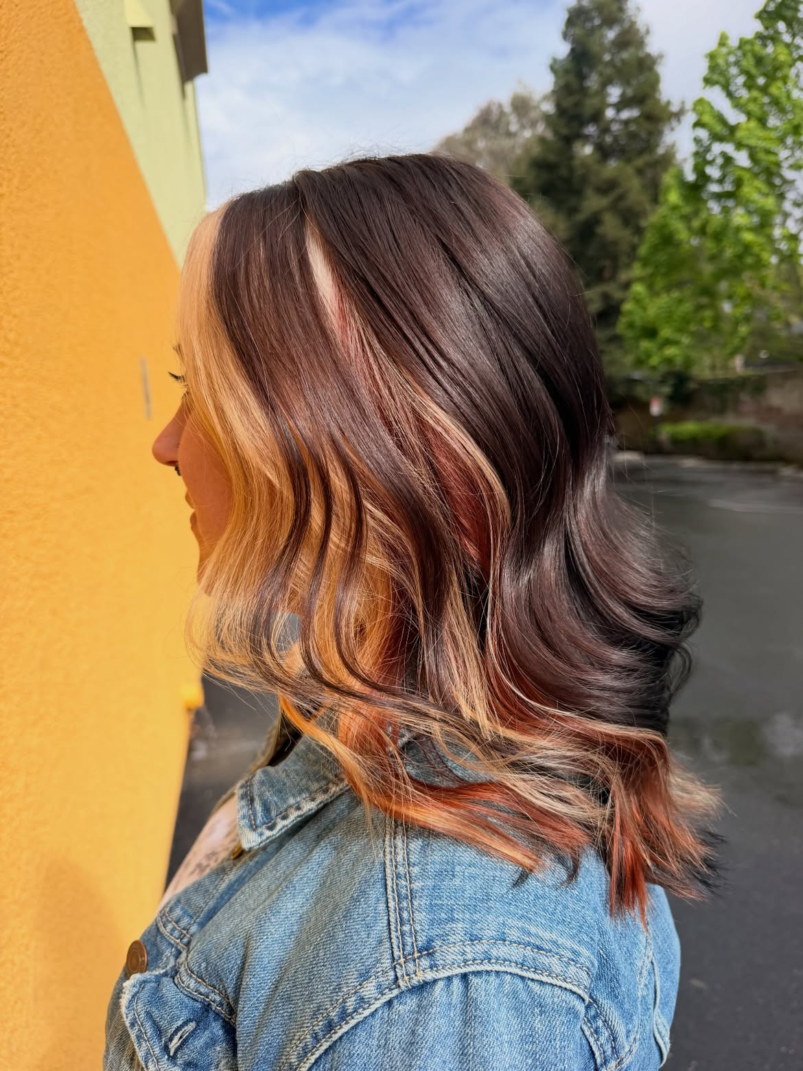 Chunky Honey Blonde & Rose Gold Money Pieces