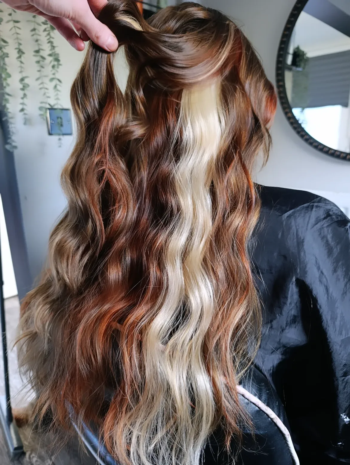 Copper and Cream Streaks With Loose Waves
