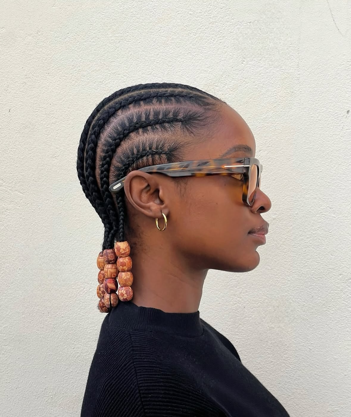 Cornrows With Wooden Bead Embellishments