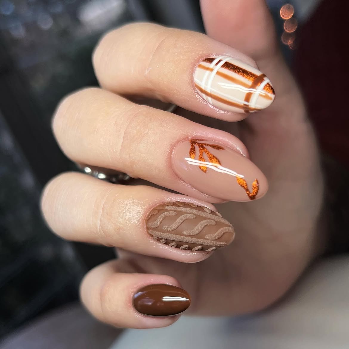 Cozy Cable Knit Sweater Nails