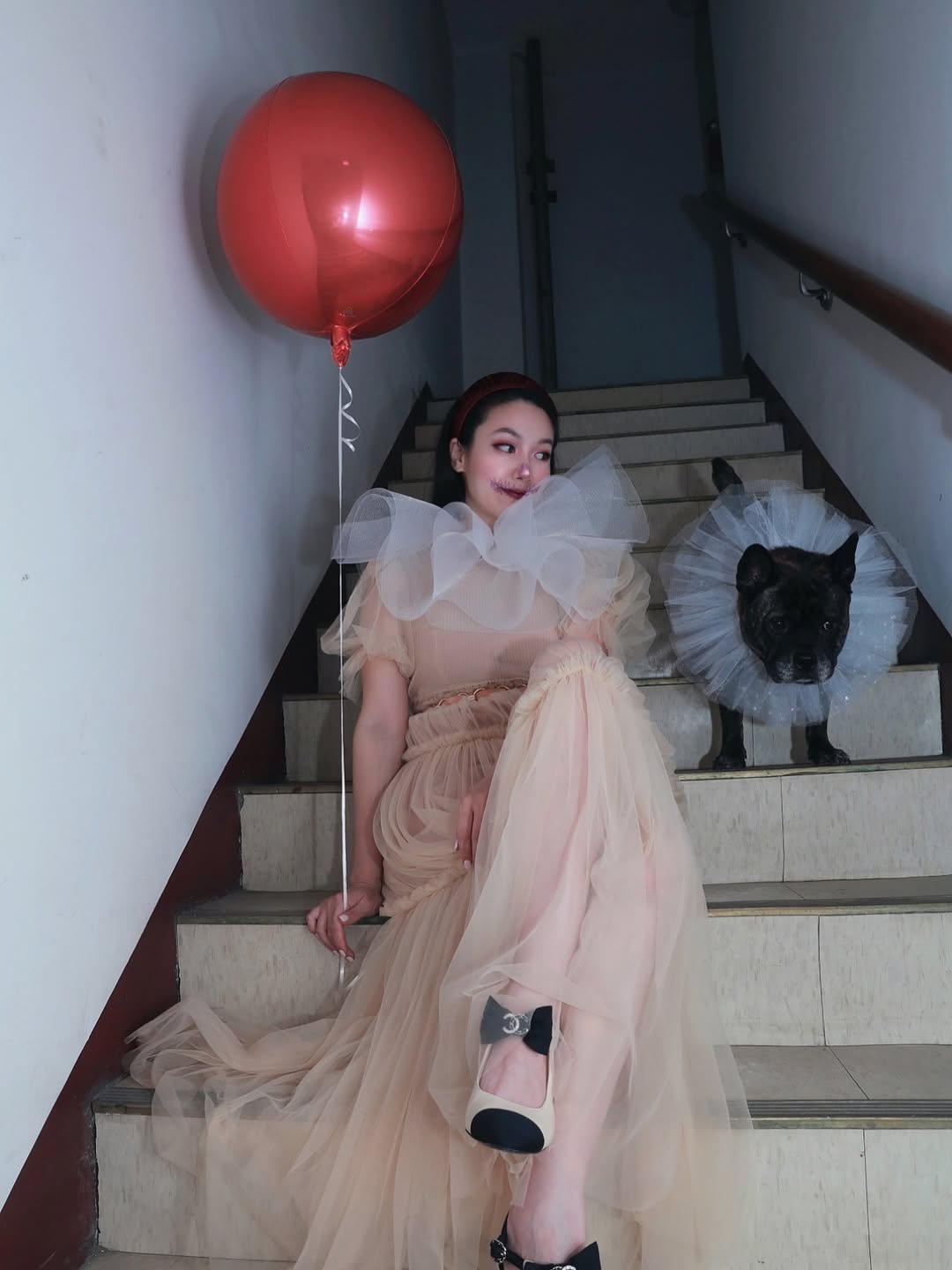 Creepy Clown Chic Halloween Dress