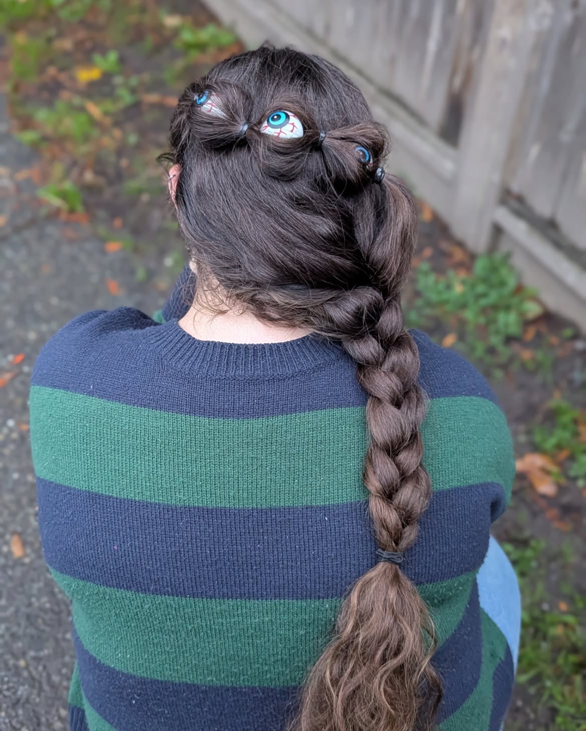 Creepy Eyeball Braided Hairstyle For Halloween