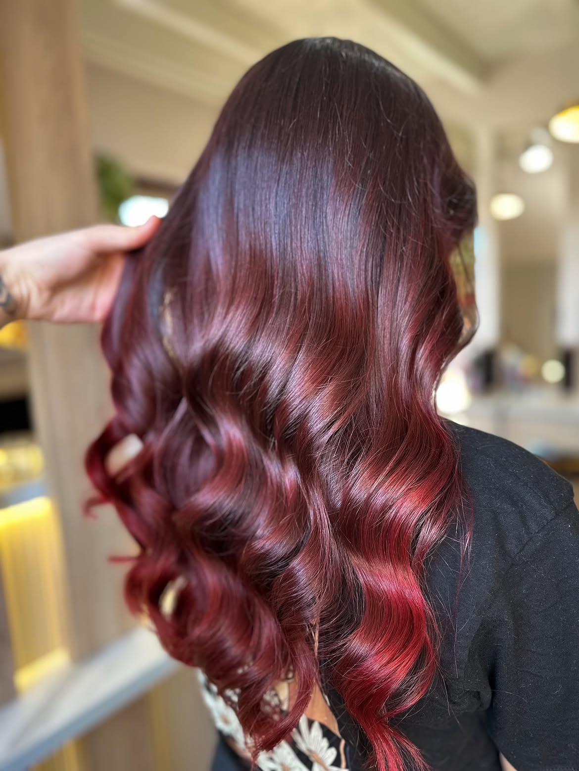 Deep Cherry Red Waves With Subtle Dimension