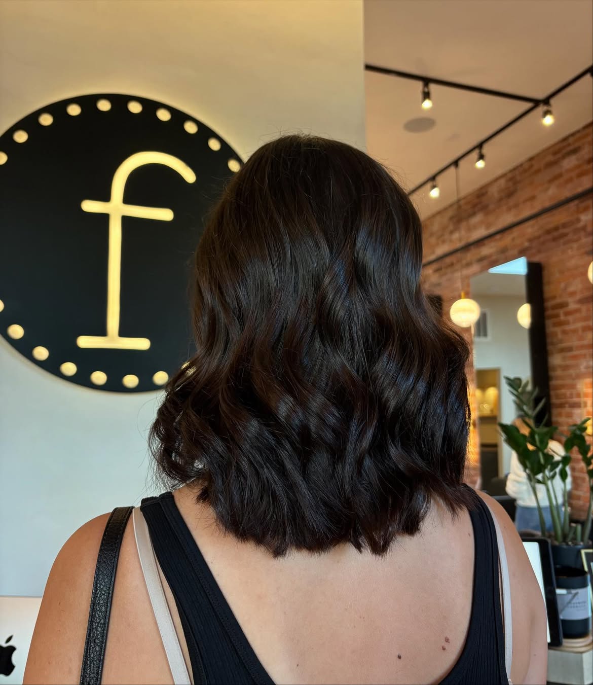 Deep Chocolate Waves Fall Lob Haircut