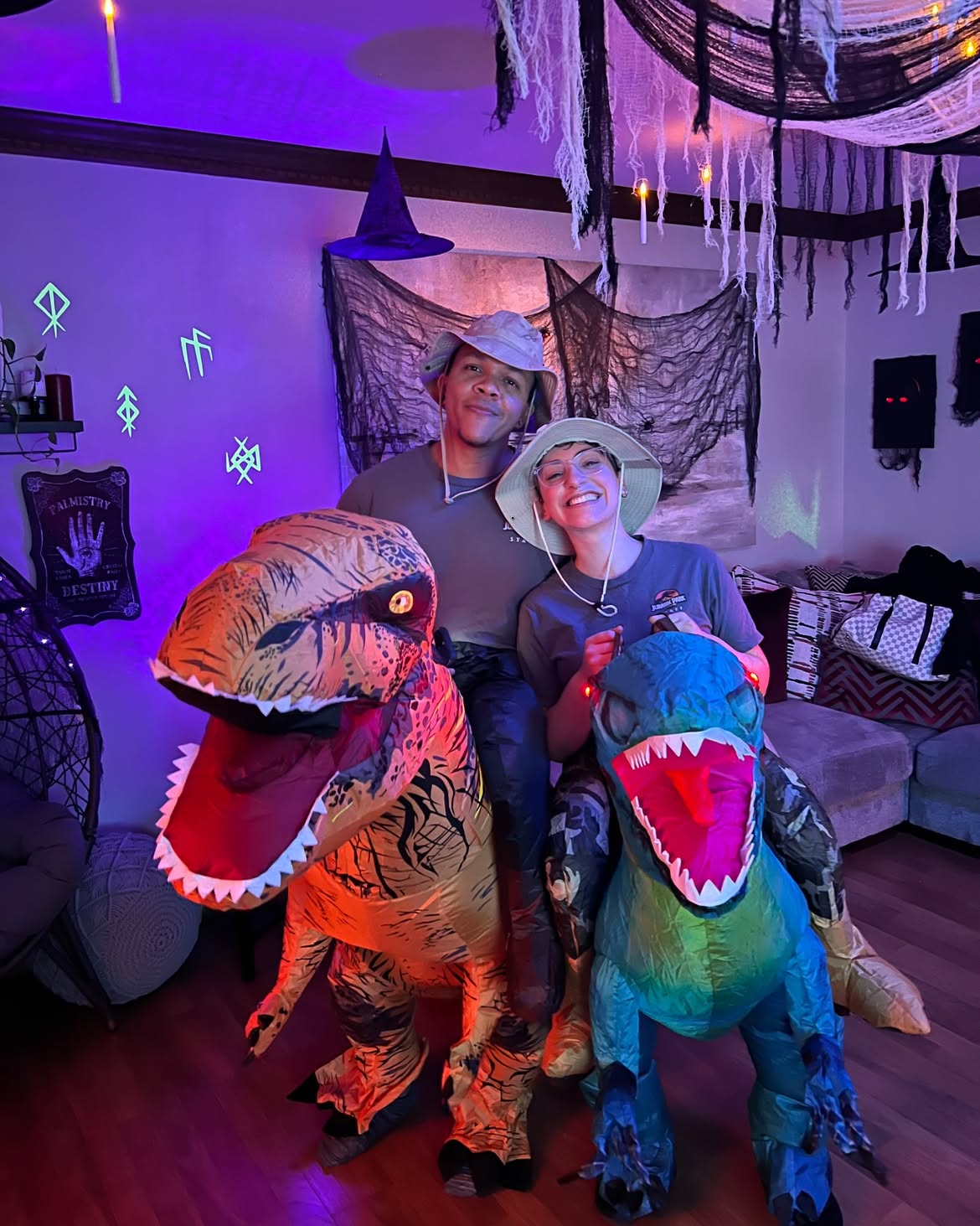 Dino Rider Halloween Couple's Costume