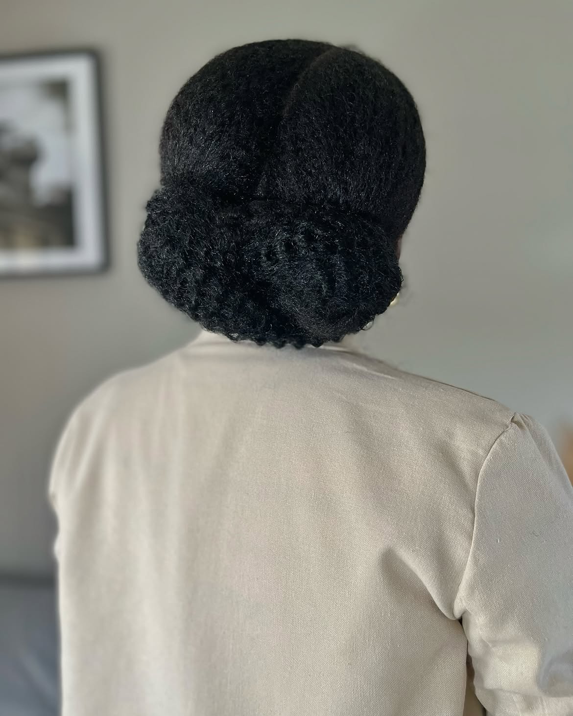 Elegant Double Bun On Textured Black Hair