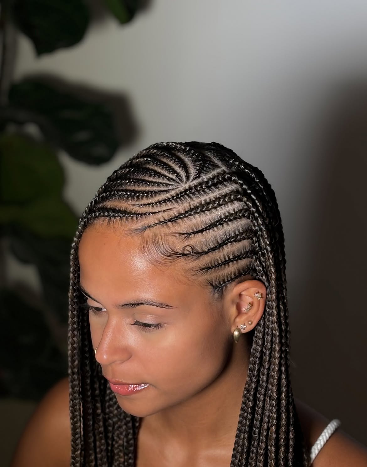 Elegant Fulani Braids with Defined Parts