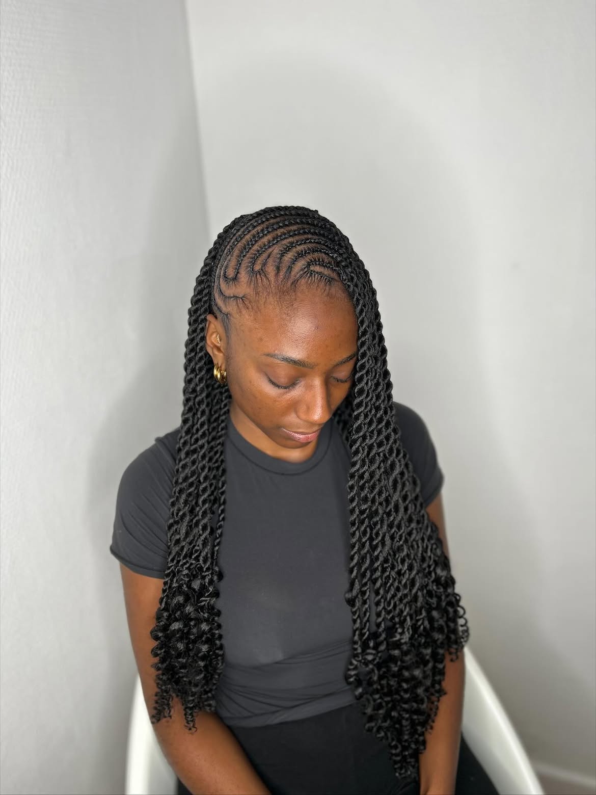 Elegant Fulani Braids With Wavy Ends