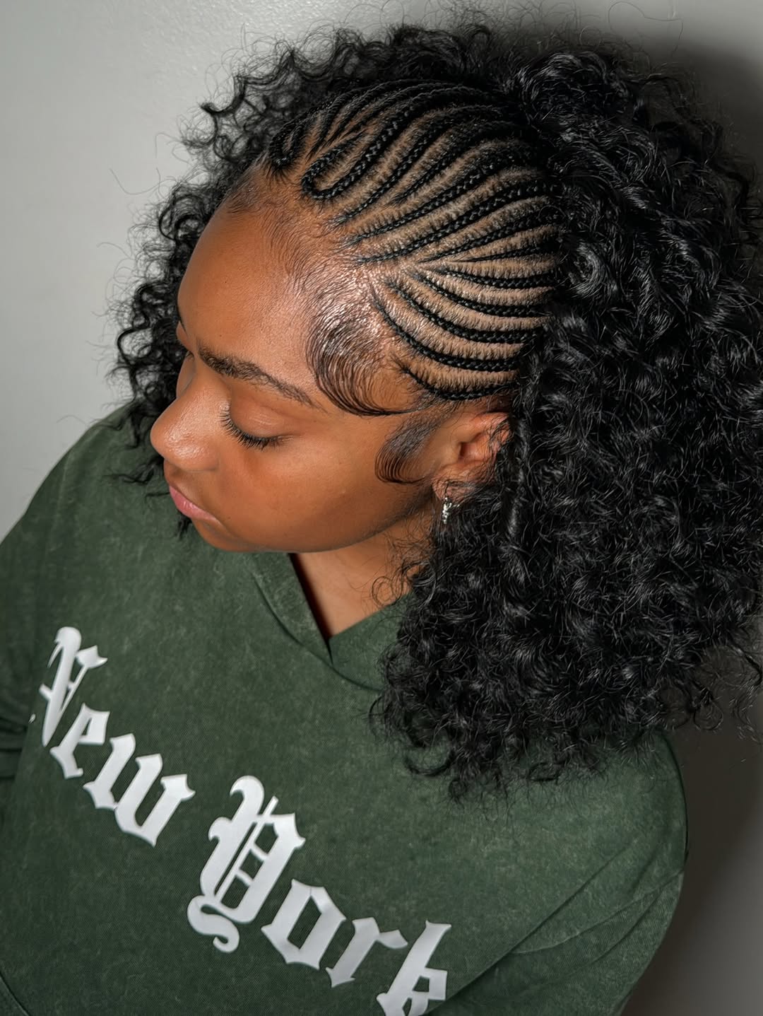Elegant Side Braids With Natural Curls
