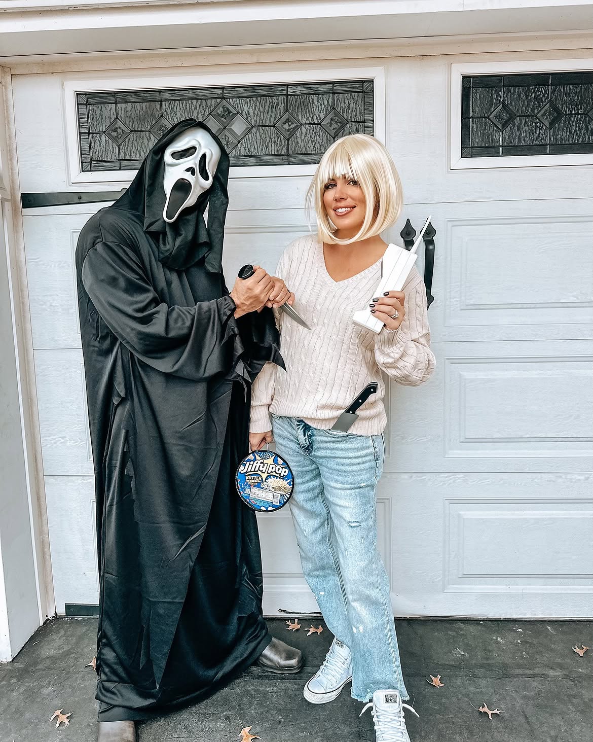 Ghostface and Sidney Prescott Halloween Couple's Costume