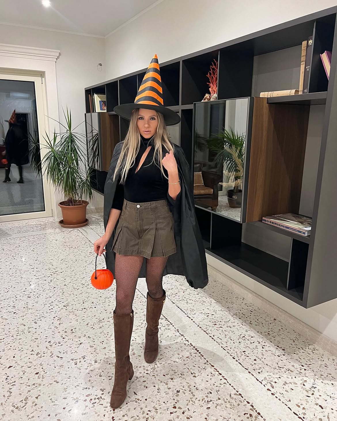 Halloween Witchy Vibes With Plaid Hat