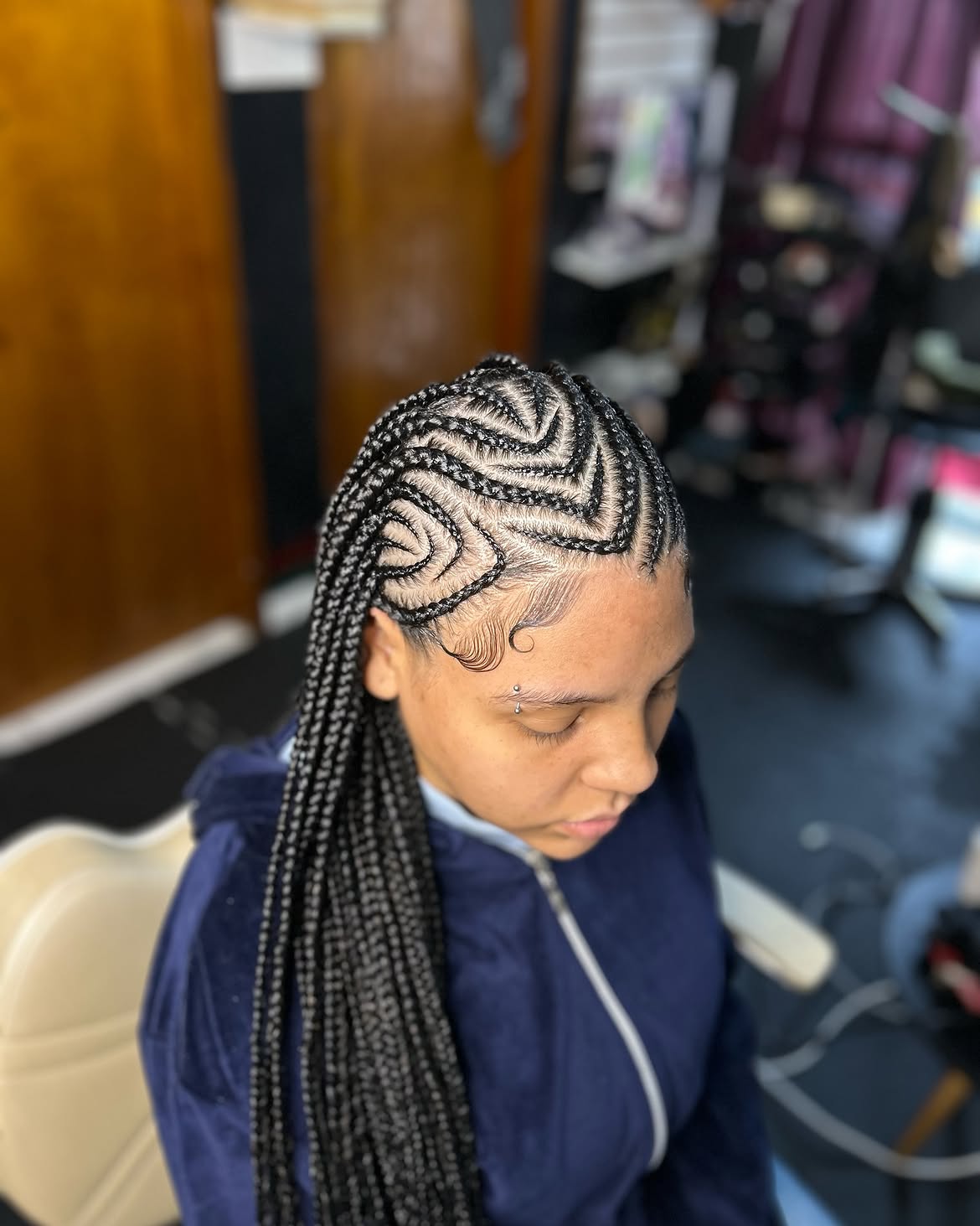 Intricate Fulani Braids With Defined Parts