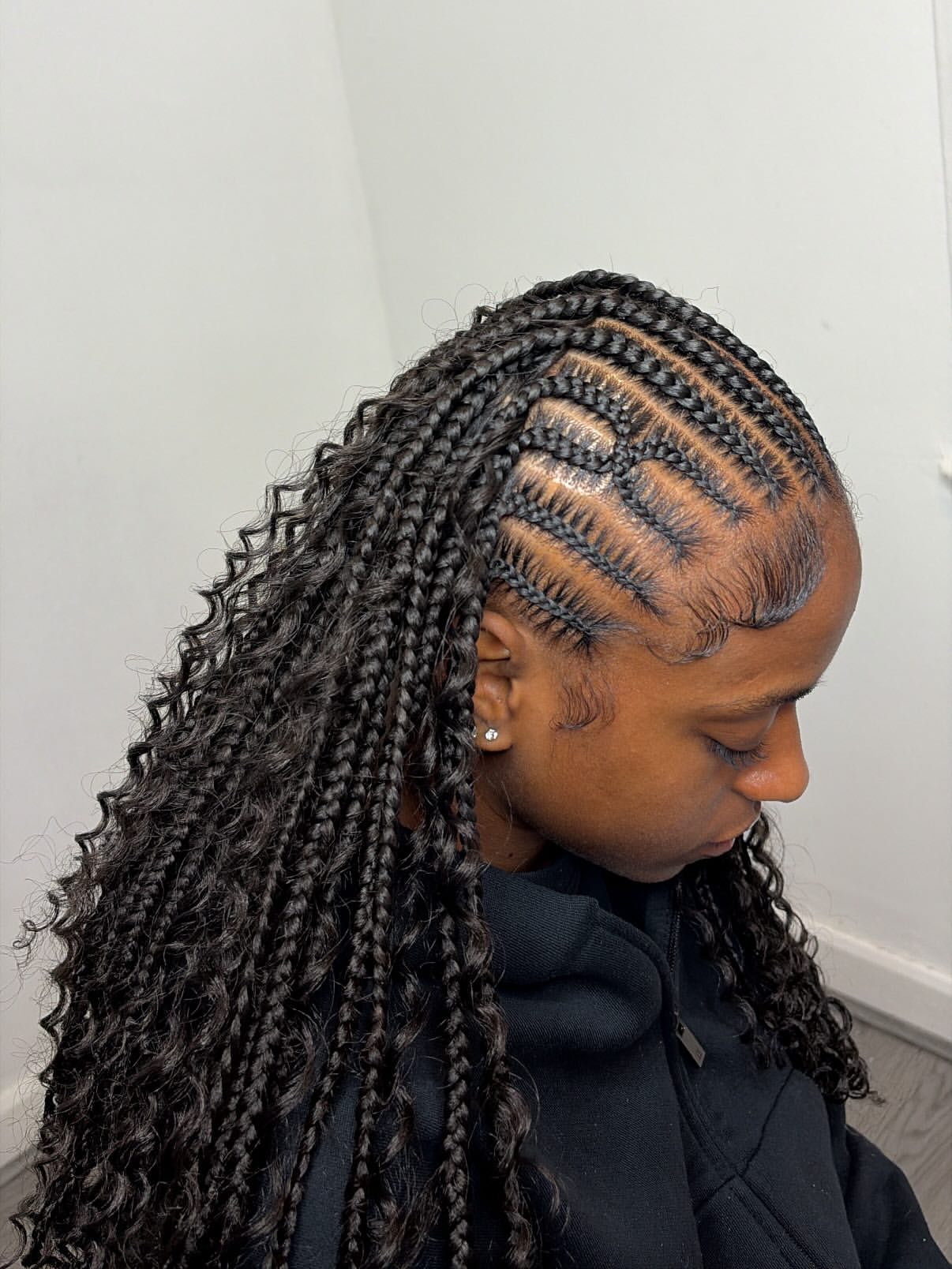 Long Bohemian Goddess Braids With Curly Ends