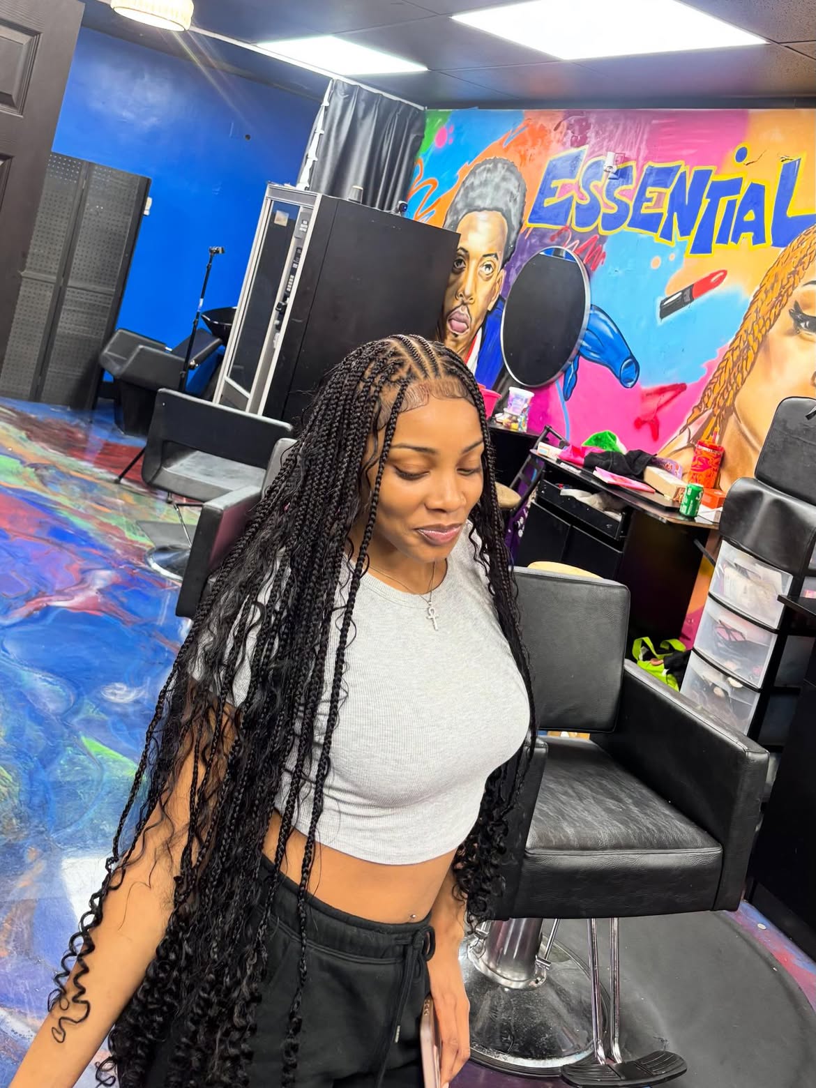 Long Fulani Braids With Curly Ends