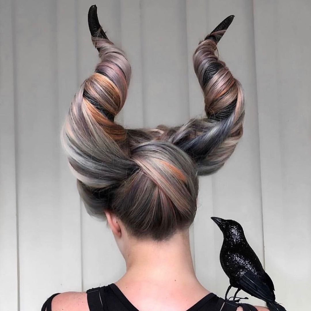 Maleficent Horns Halloween Hairstyle