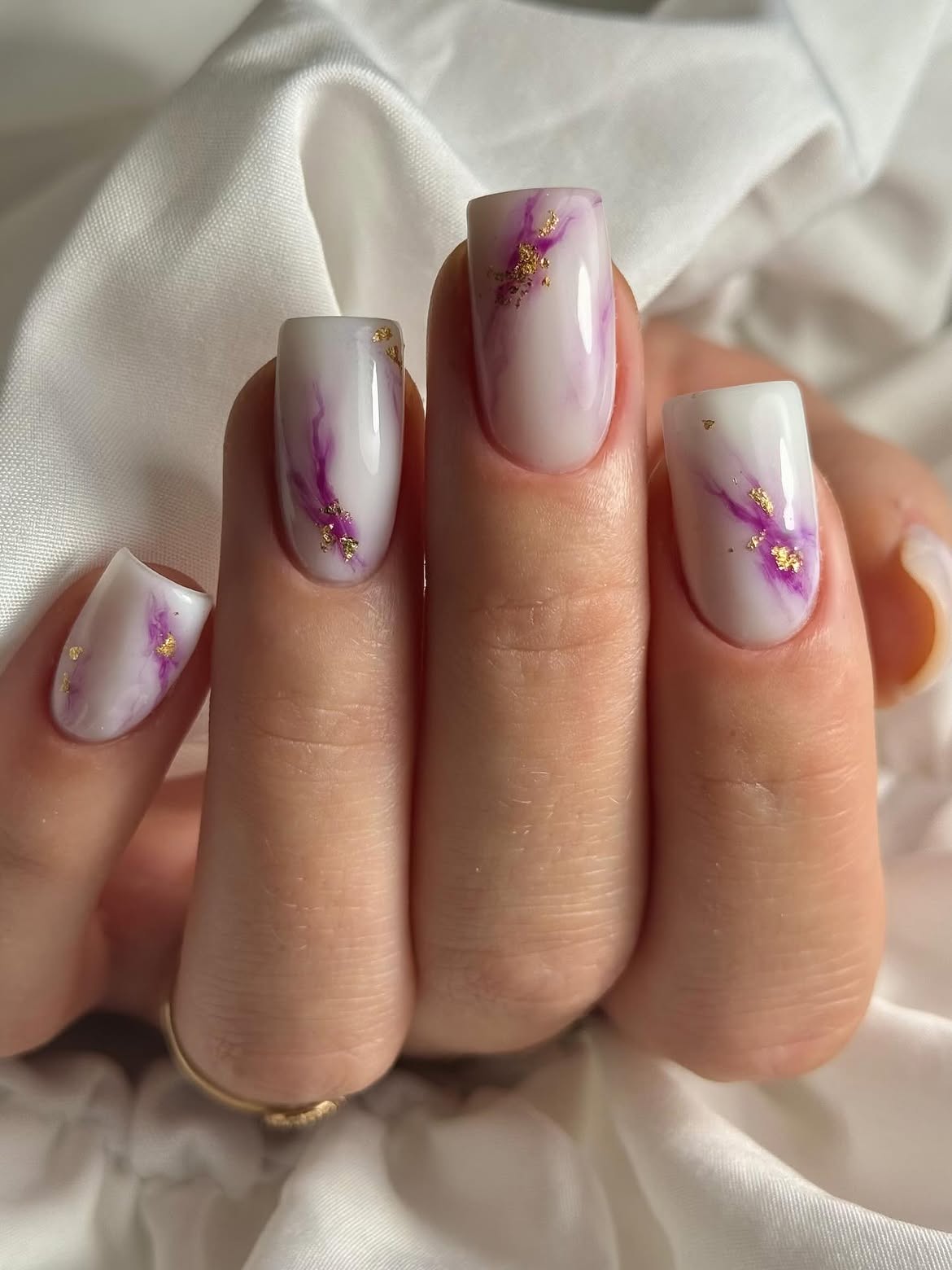 Marble Swirl with Gold Flakes