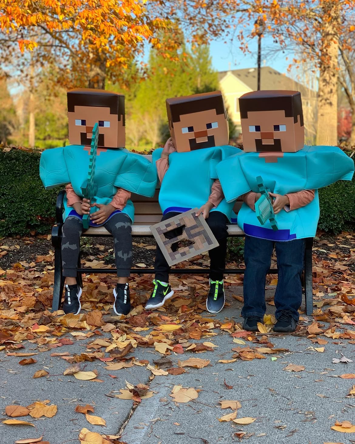 Minecraft Steve Trio Halloween Costumes