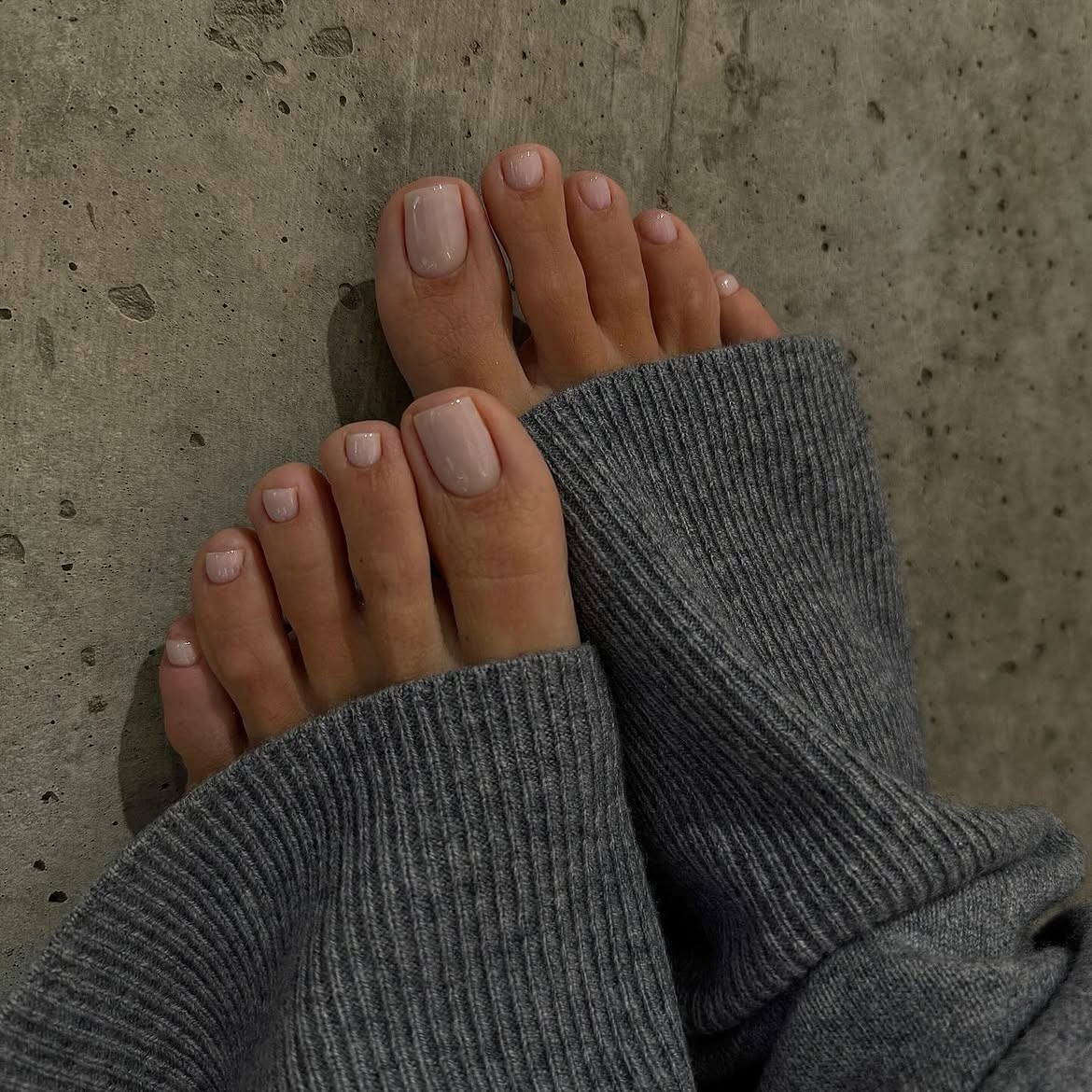Muted Taupe Short Square Pedicure