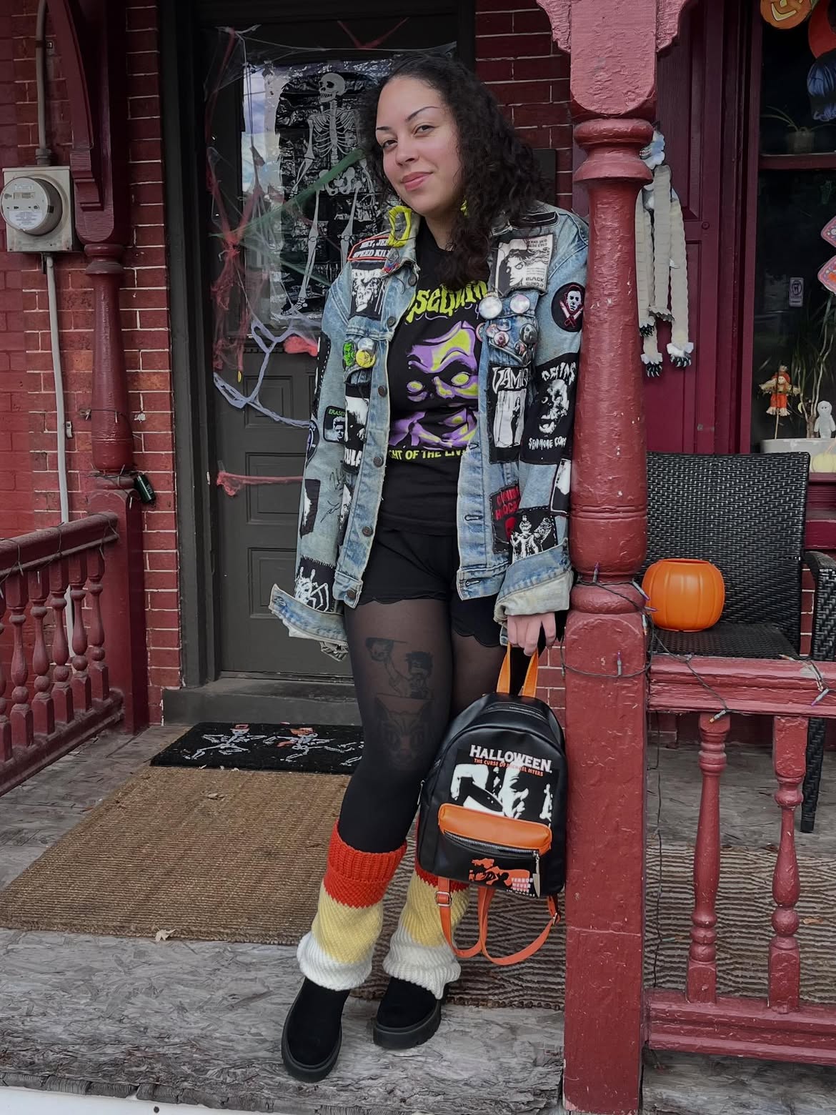 Patchwork Denim Jacket Halloween Costume Look