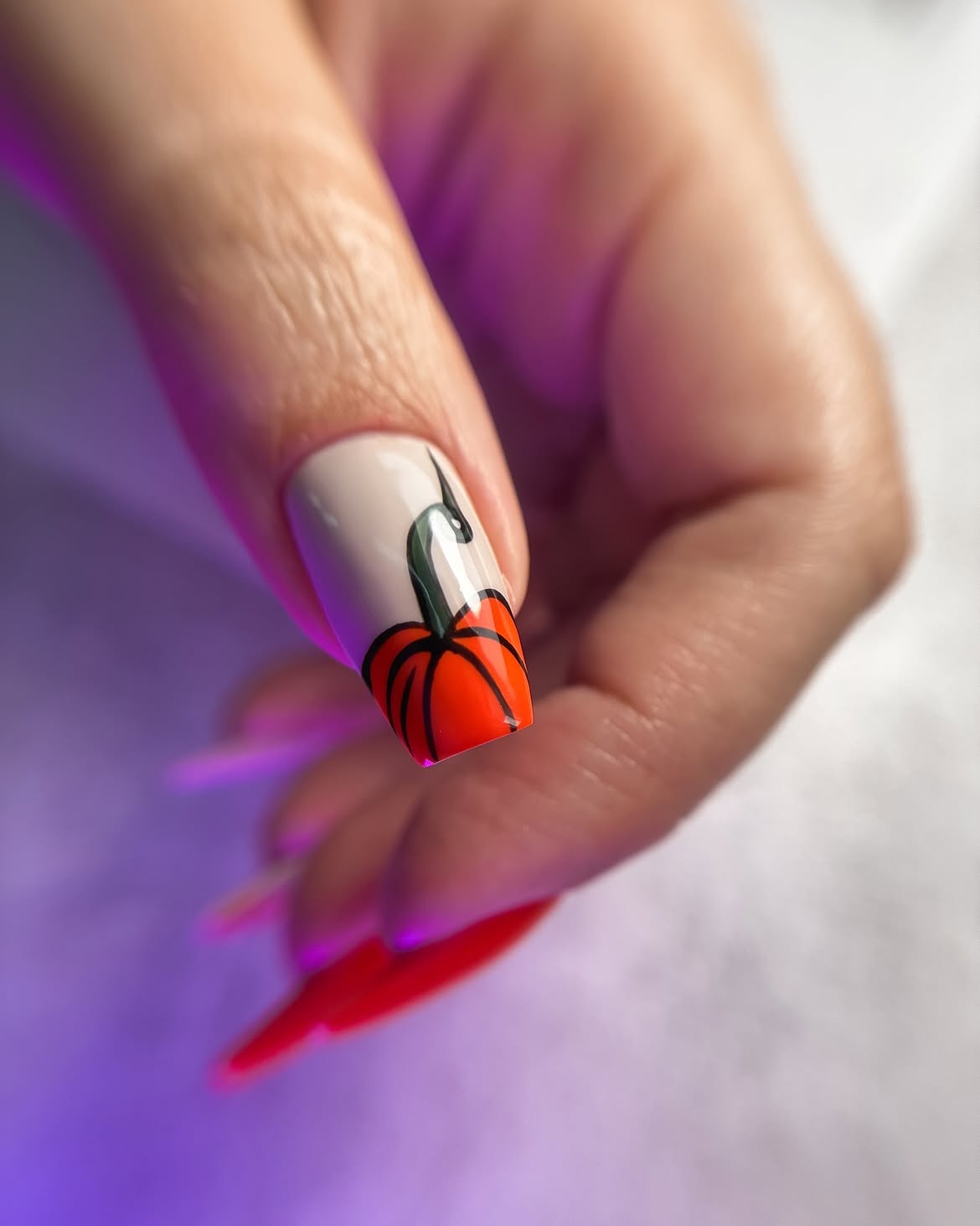Playful Pumpkin Fall Nail Art